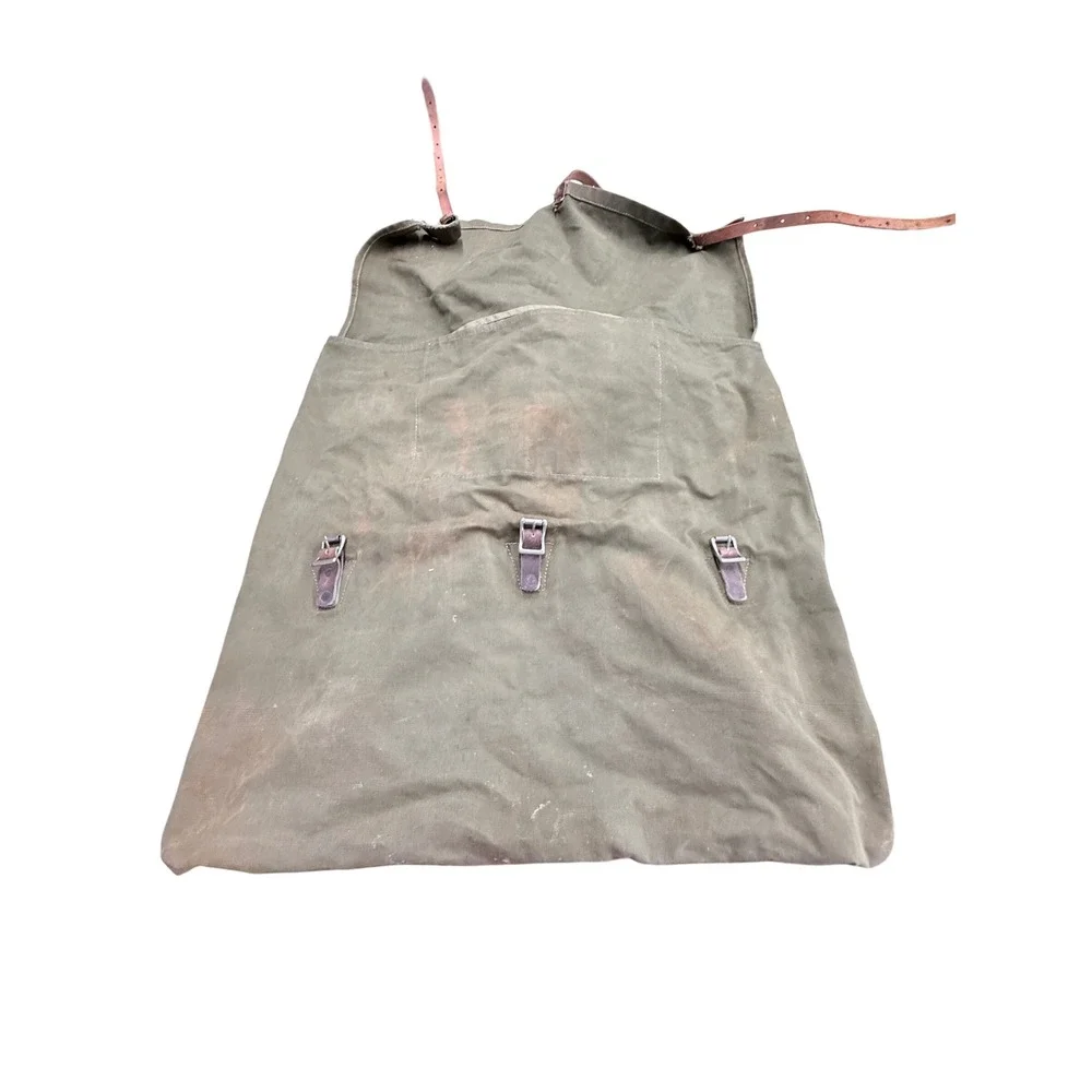 Duluth Pack Duluth Minn Vintage Canvas Leather Scout Backpack Olive Green USA